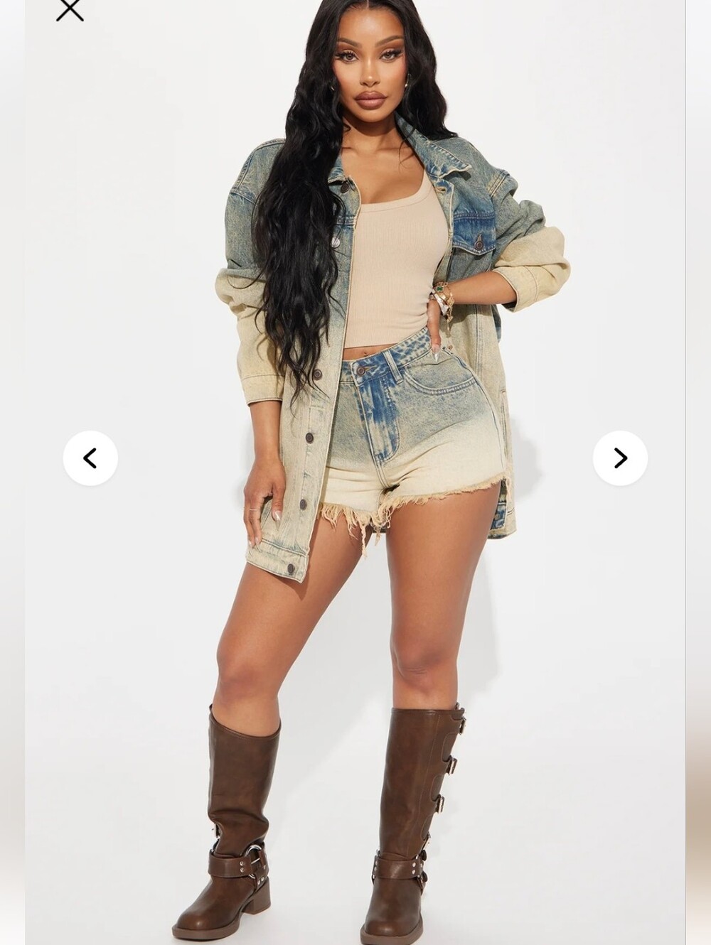 Fashion Nova Tinted Frayed Denim Shorts